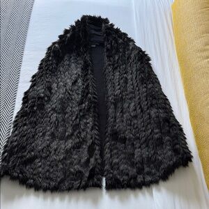 Armani Exchange Black Faux Fur Vest